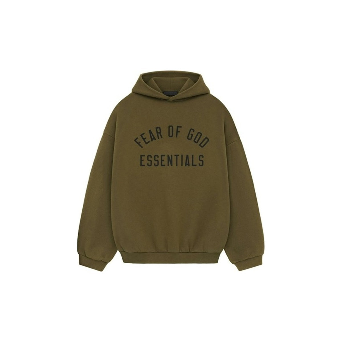Fear of God Essentials Fleece Hoodie – Olive – front view