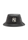 New Era Men's New York Yankees Leather Bucket Hat in Black