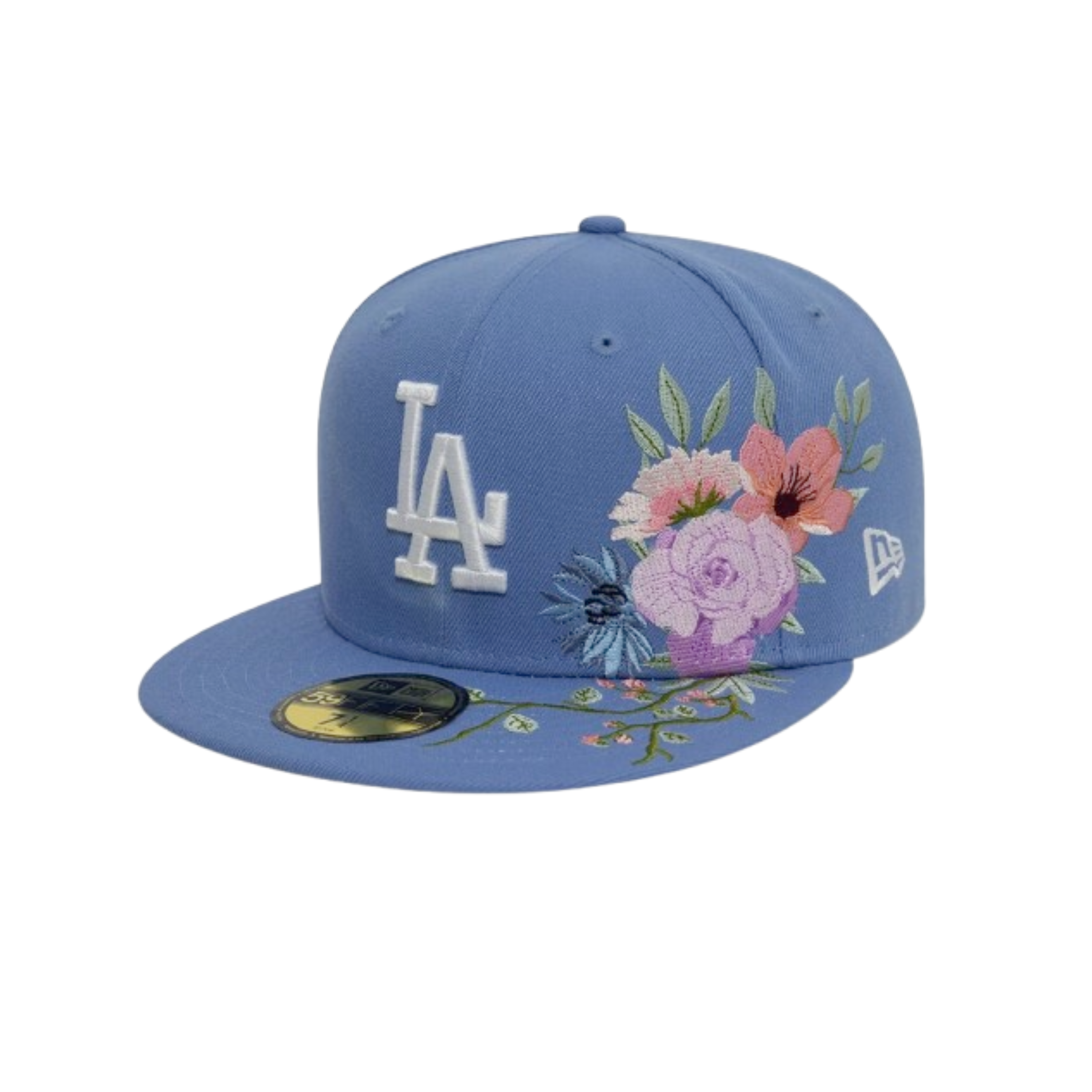 LA Dodgers MLB Floral Blue 59FIFTY Fitted Cap
