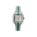 Iced Out CZ Stainless Steel Automatic Watch - Silver