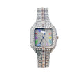 Iced Out CZ Stainless Steel Automatic Watch - Silver