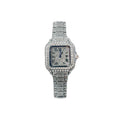 Iced Out CZ Stainless Steel Automatic Watch - Silver