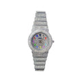 Iced Out CZ Stainless Steel Automatic Watch - Silver