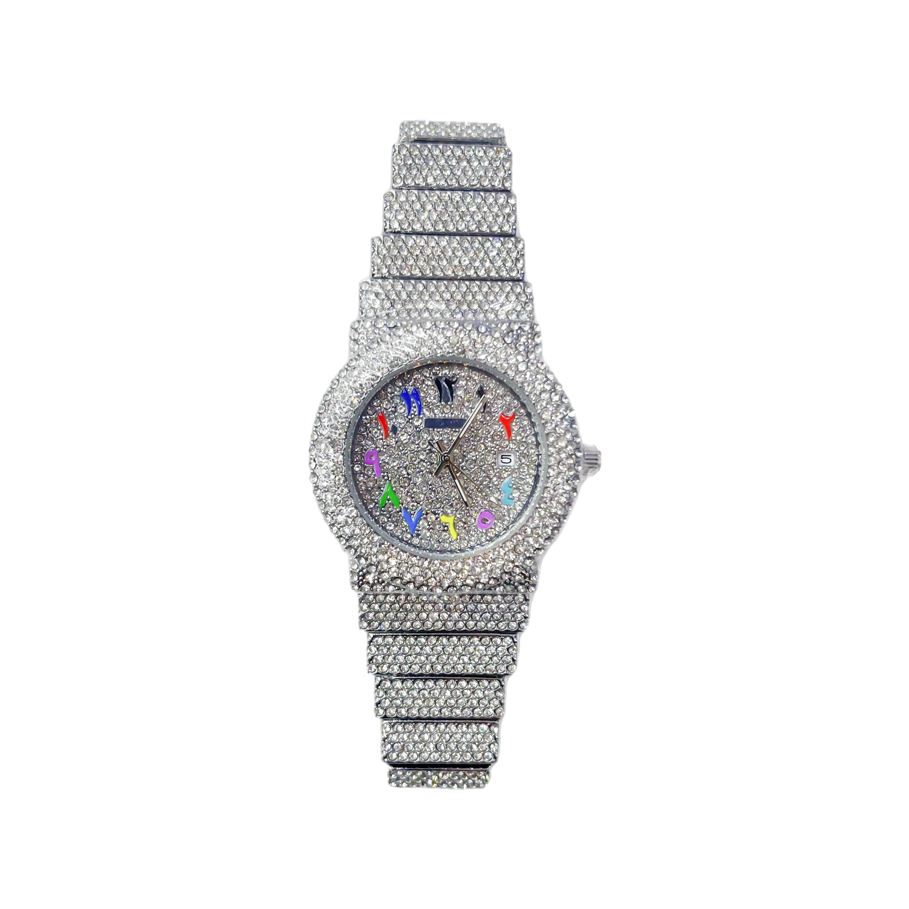 Iced Out CZ Stainless Steel Automatic Watch - Silver