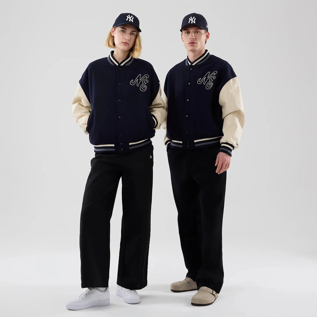 New Era Oversized Navy Varsity Jacket