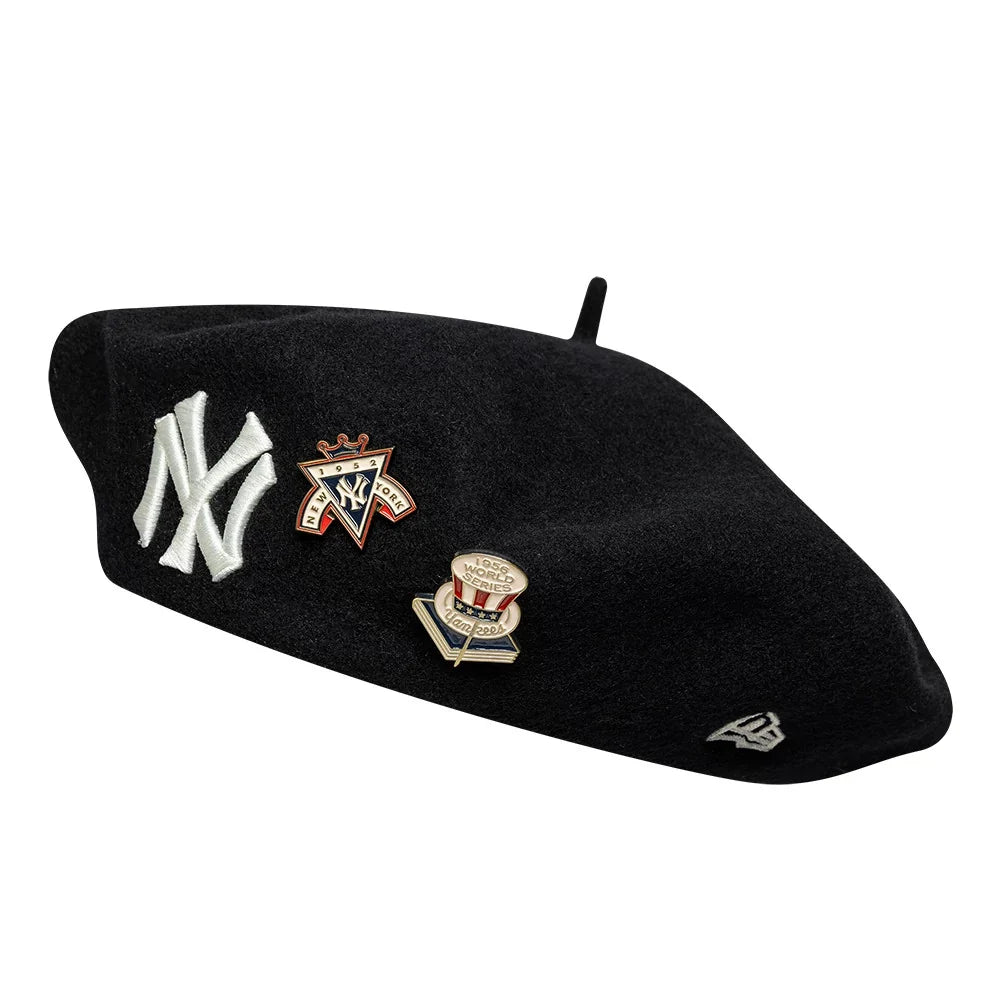 New York Yankees Embroidered Wool Beret Hat