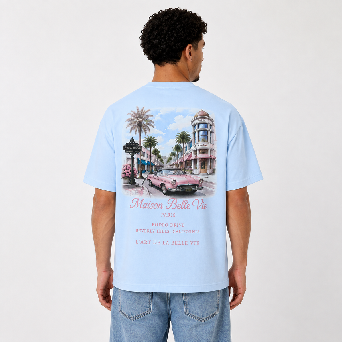 Maison Belle Vie "Rodeo Drive" Blue Tee