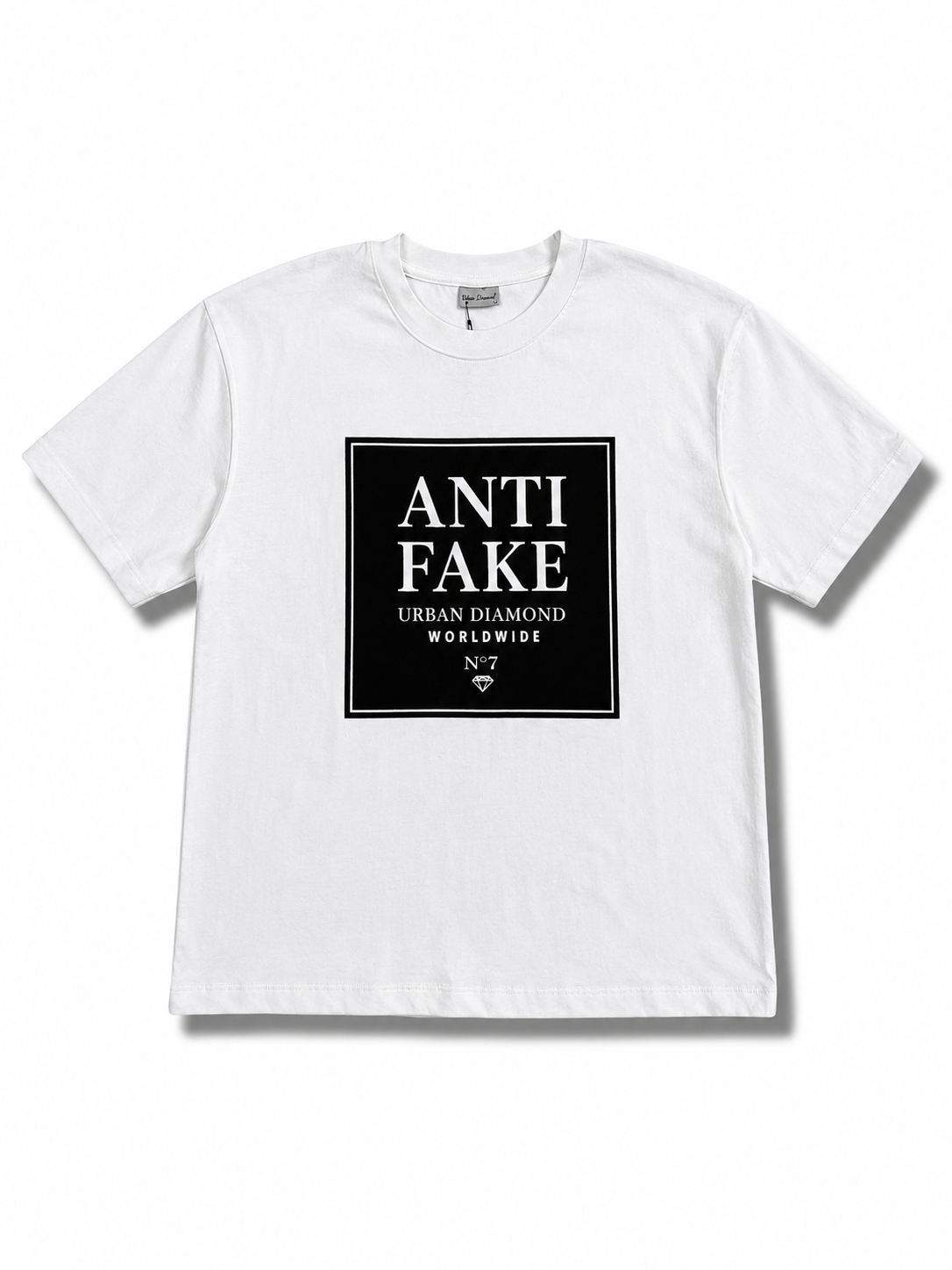 Urban Diamond "Anti Fake" Printed White Tee