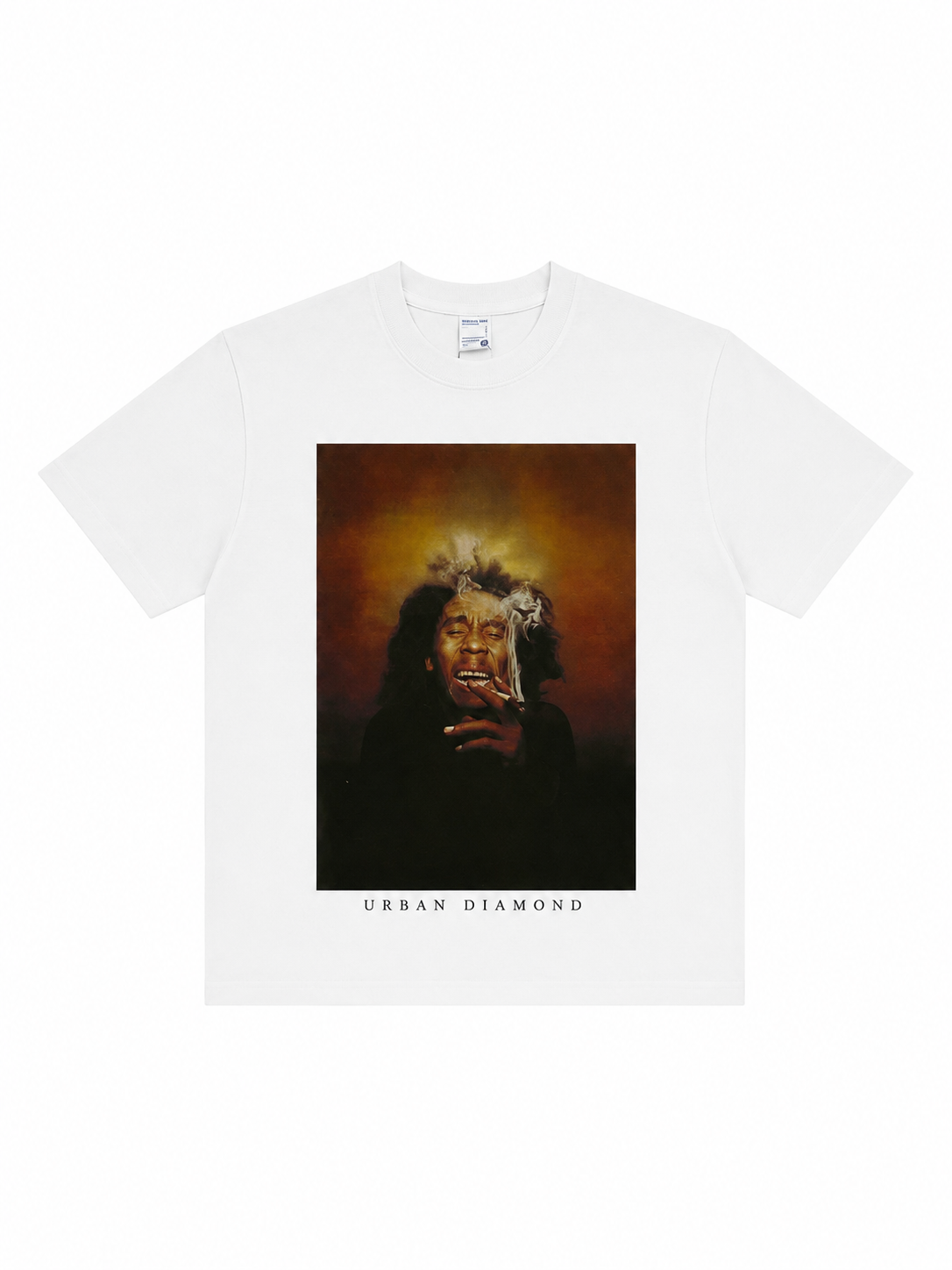 Urban Diamond Bob Marley Printed White Tee
