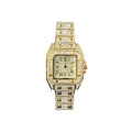 Iced Out CZ Stainless Steel Automatic Watch - Gold