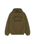 Fear Of God Essentials Mens Fleece Hoodie Olive Green