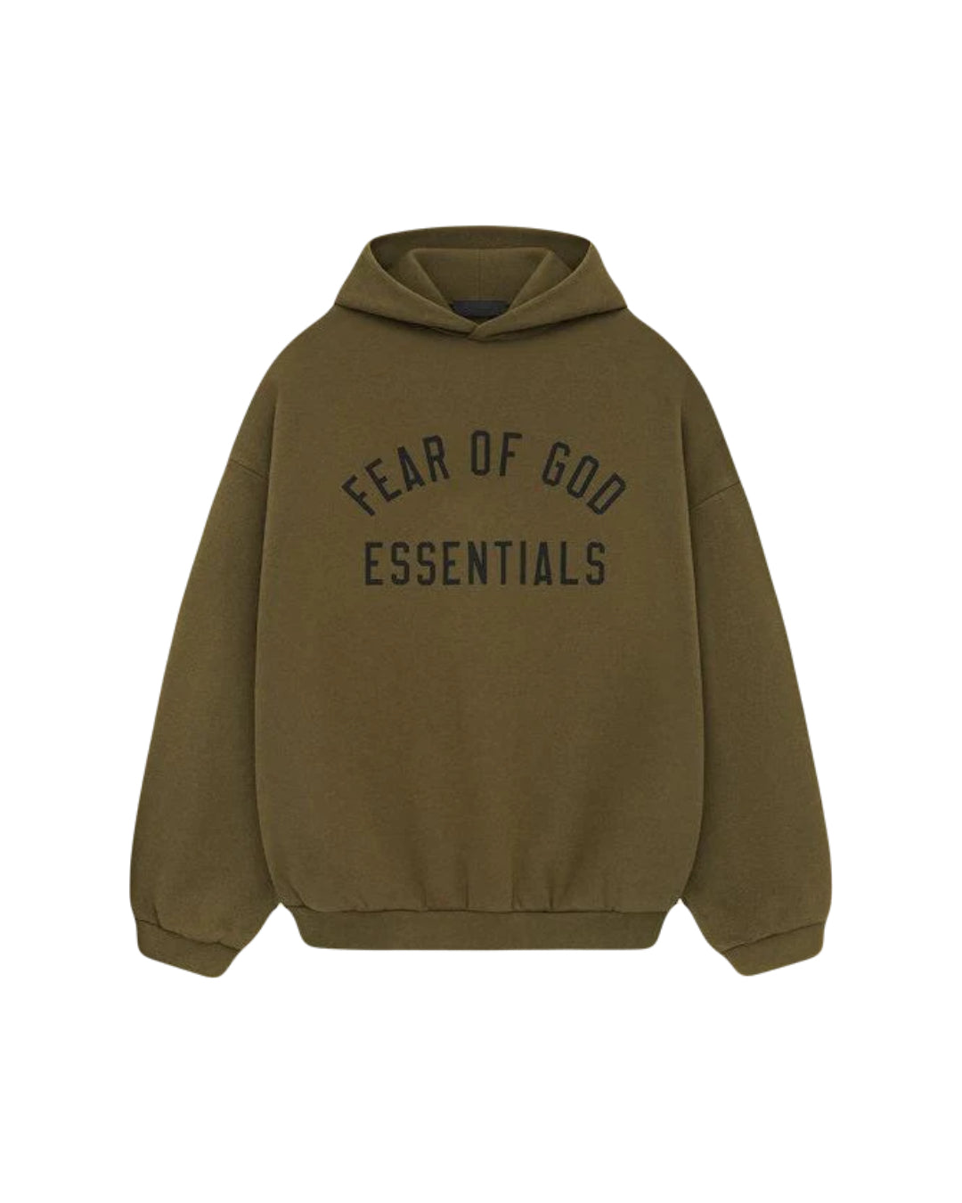 Fear Of God Essentials Mens Fleece Hoodie Olive Green