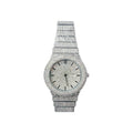 Iced Out CZ Stainless Steel Automatic Watch - Silver