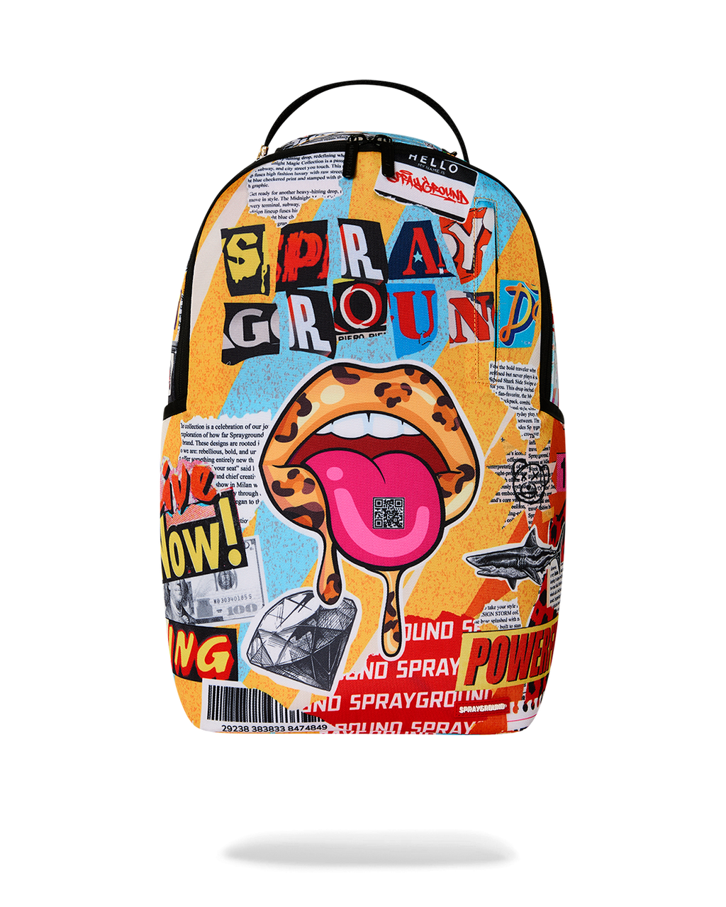 Sprayground Collage of Fun Backpack - front view