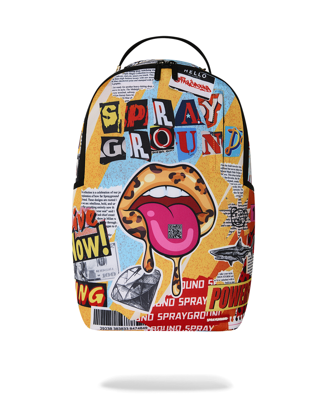 Sprayground Collage of Fun Backpack - front view