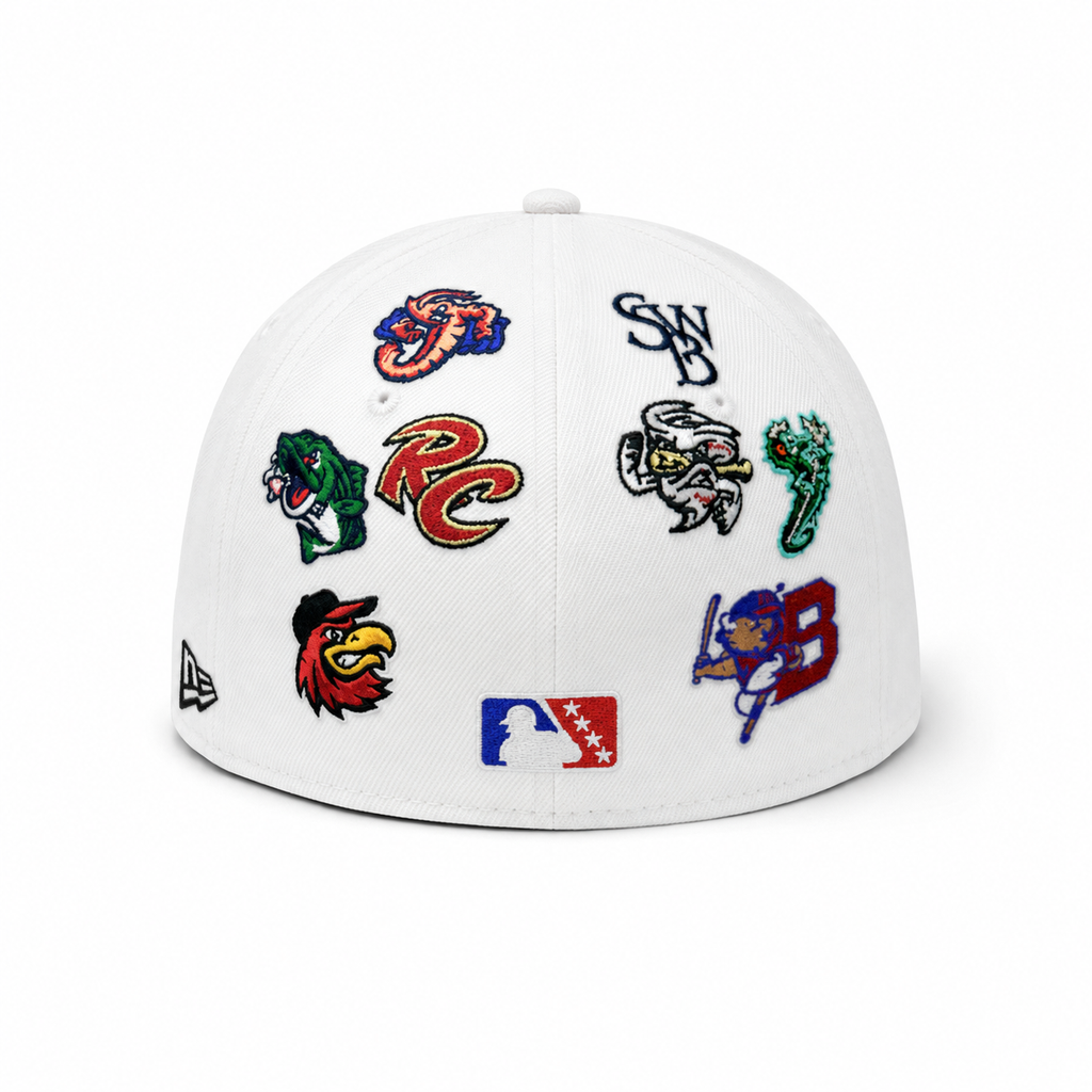New Era MiLB All Over White 59FIFTY Fitted Cap