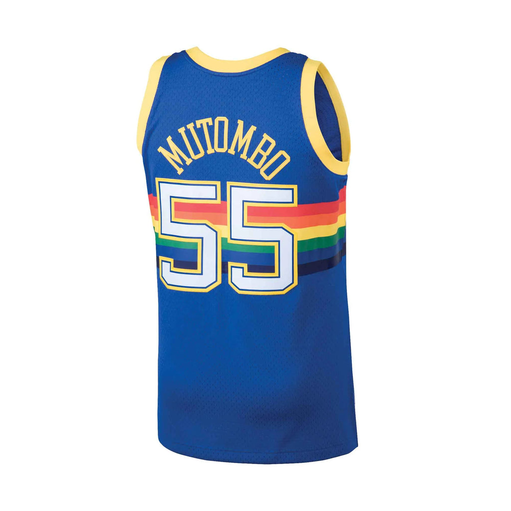 Mitchell & Ness Nba Swingman Jersey Denver Nuggets Road 1991 92 Dikembe Mutombo #55 Blue Jerseys