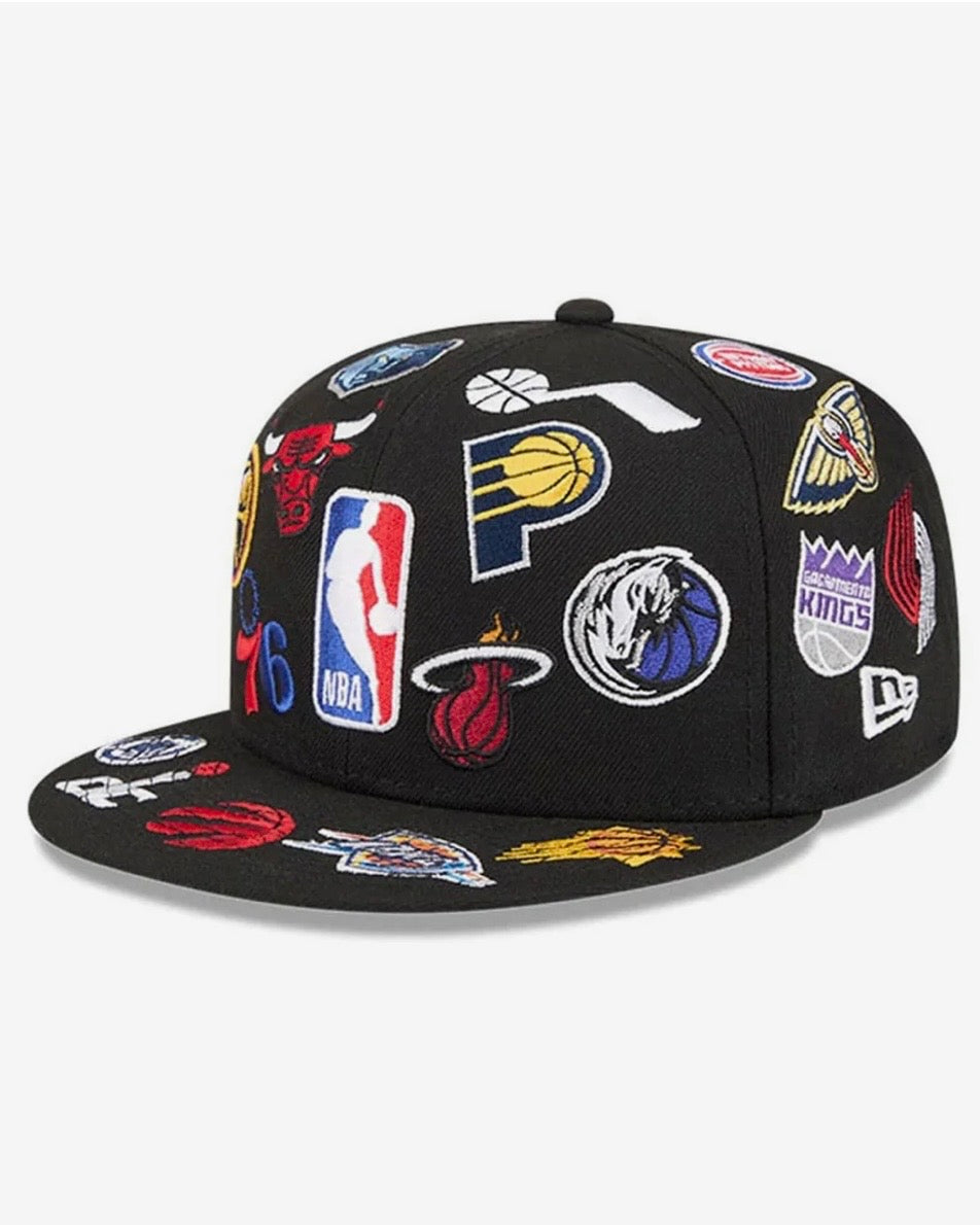 NBA All Over Black 59FIFTY Fitted Cap