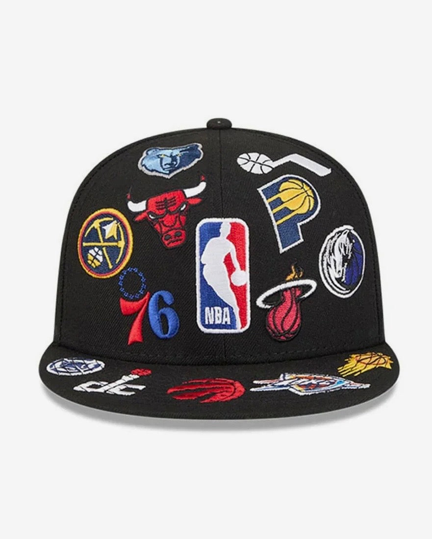 NBA All Over Black 59FIFTY Fitted Cap
