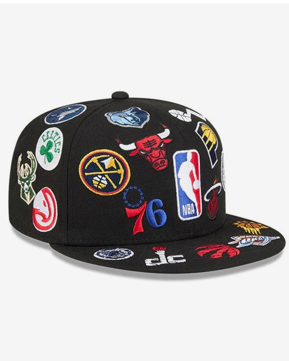 NBA All Over Black 59FIFTY Fitted Cap