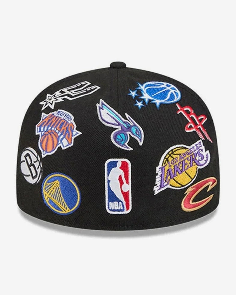 NBA All Over Black 59FIFTY Fitted Cap
