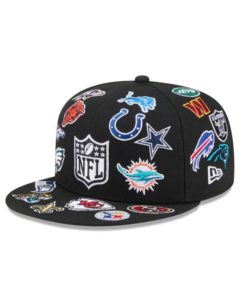 NFL All Over Black 59FIFTY Fitted Cap