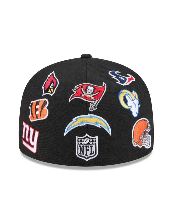 NFL All Over Black 59FIFTY Fitted Cap