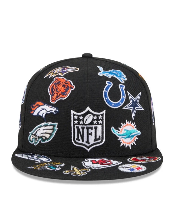 NFL All Over Black 59FIFTY Fitted Cap