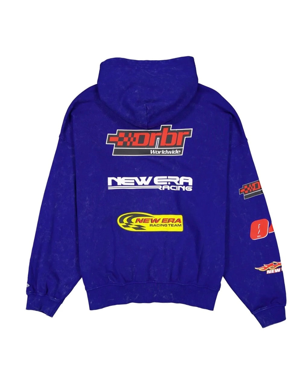 Red Bull Racing Graphic Blue Dropped Shoulder Full Zip Hoodie