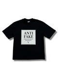 Urban Diamond "Anti Fake" Printed Black Tee
