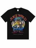 Urban Diamond Juice Wrld Printed Black Tee