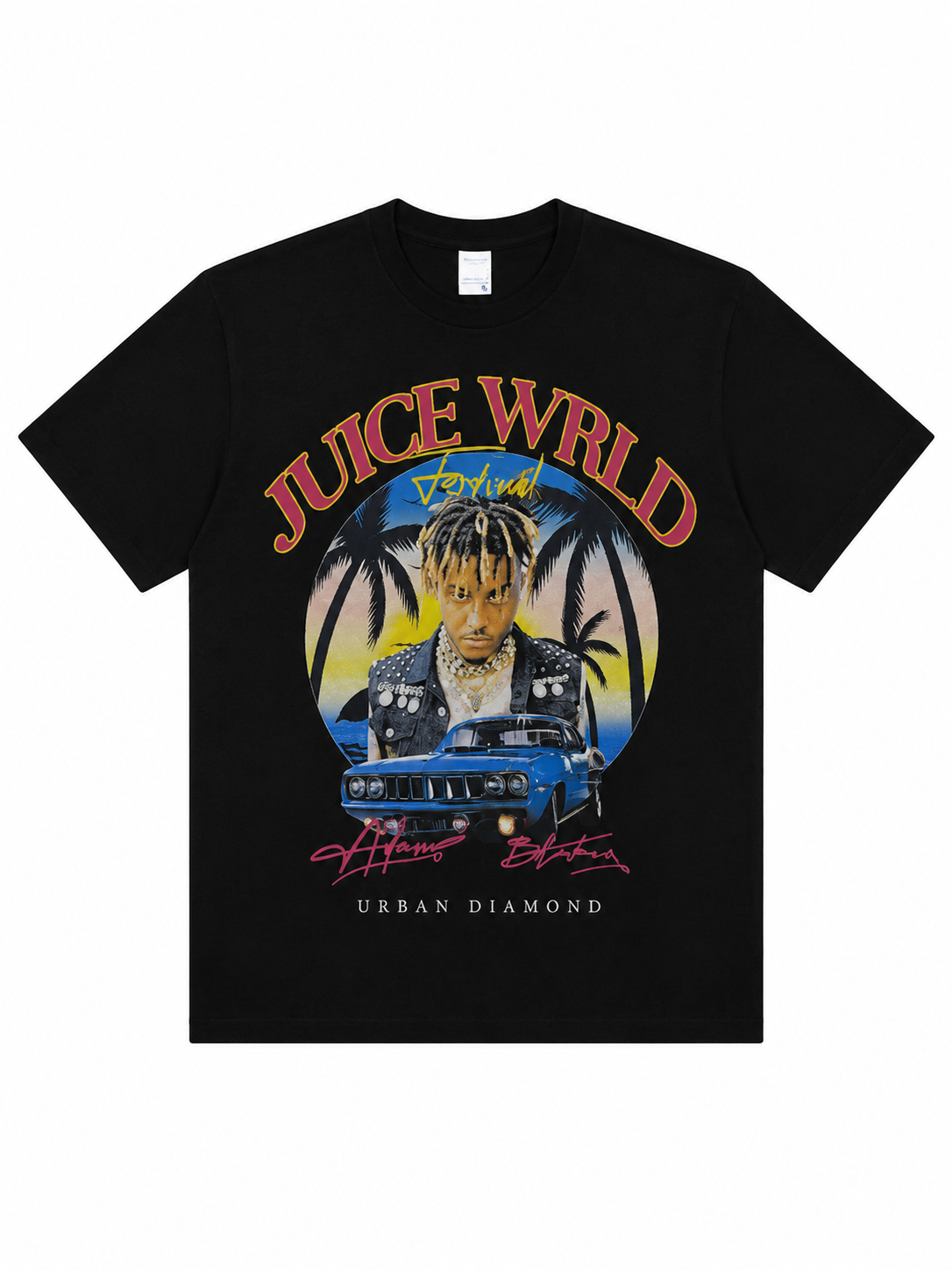 Urban Diamond Juice Wrld Printed Black Tee
