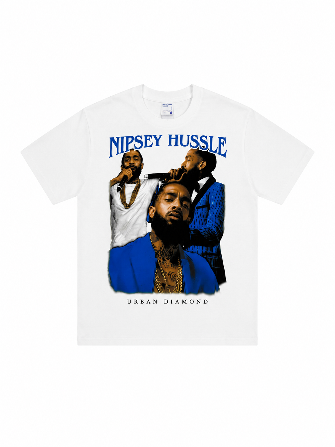 Urban Diamond Nipsey Hussle Printed White Tee