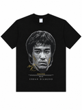 Urban Diamond Bruce Lee Printed Black Tee